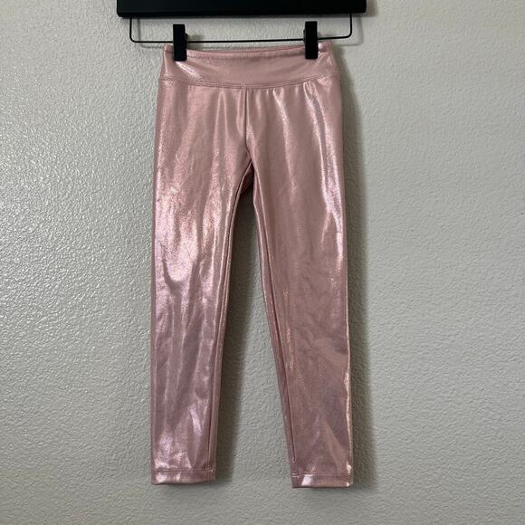 Cat & Jack wet look glitter shine leggings light pink rose gold - Picture 1 of 6